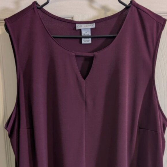 Catherines Womens Plus Size 1X 18/20 Maroon Sleeveless Knit Top - Picture 1 of 4